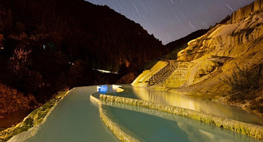 Giresun'daki Göksu Travertenleri'nde görsel şölen