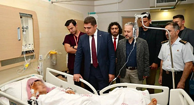 Yaralı işçilere Vali Aslan’dan geçmiş olsun